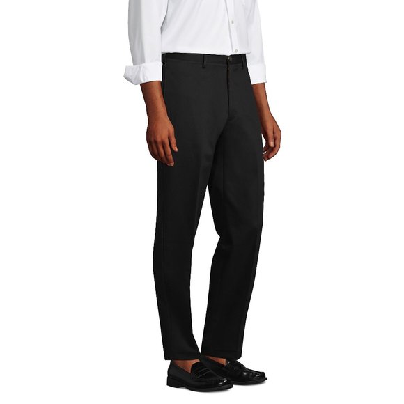 NWT LANDS' END MEN'S TRADITIONAL FIT NO IRON CHINO PANTS BLACK 31, 44 - Picture 3 of 11